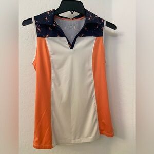 IZOD Women's Orange and White Tank Top